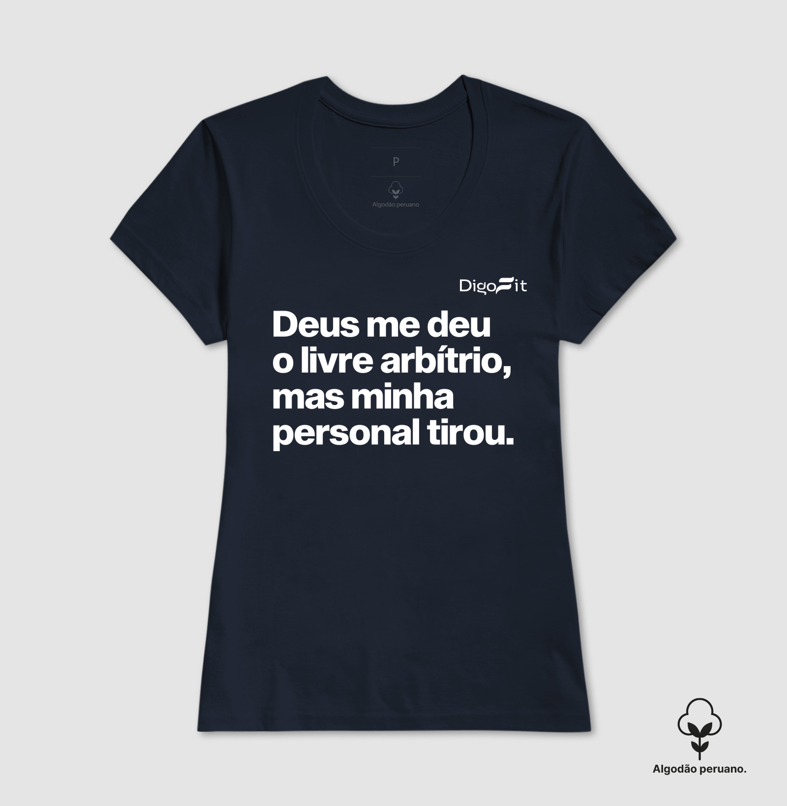 CAMISETA ALGODÃO PERUANO ACADEMIA MINHA PERSONAL TIROU MEU LIVRE ARBÍTRIO - Imagem 2