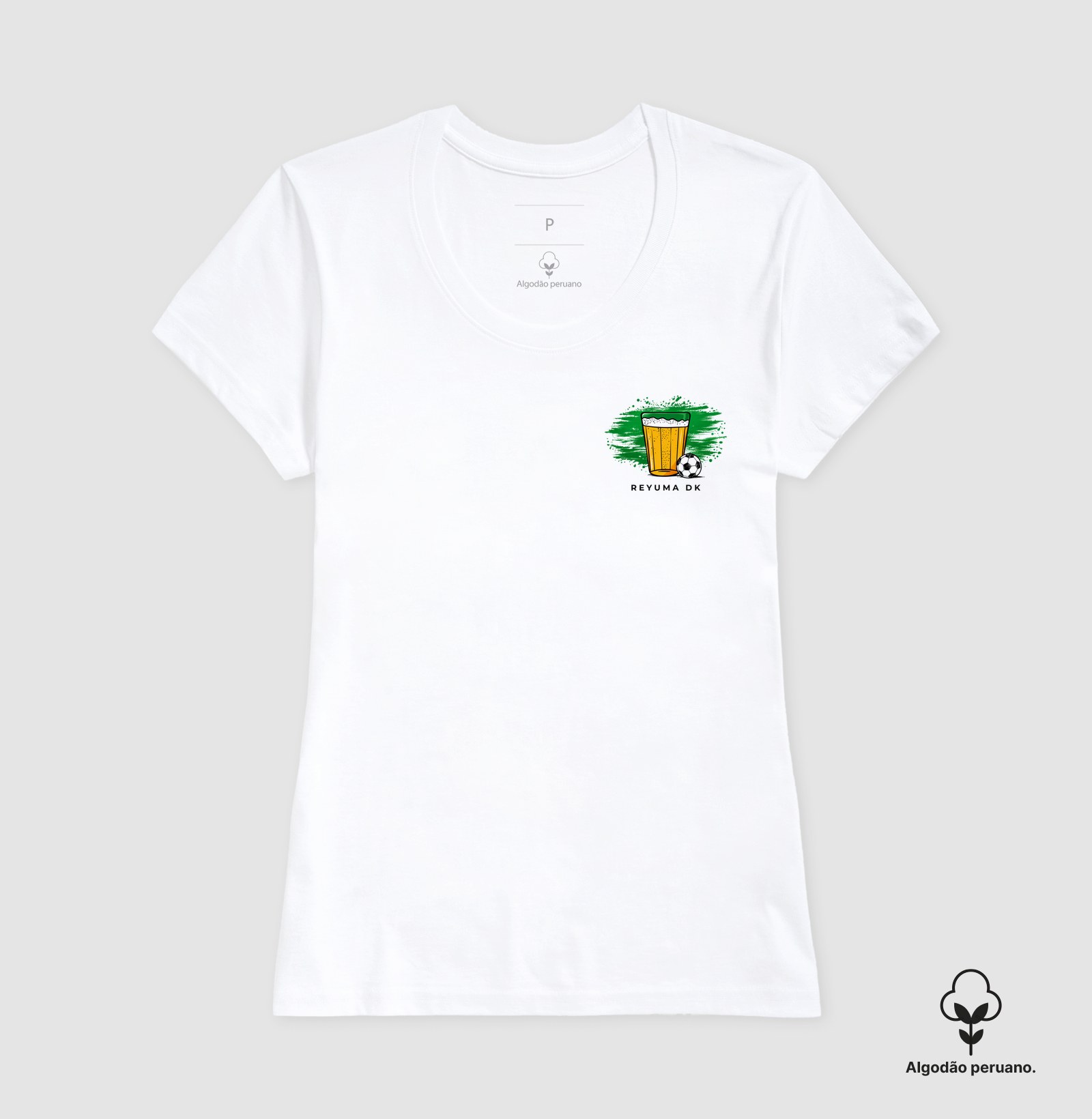 "Breja, Futebol e Torcedor" - Futebol - Camiseta Algodão Peruano Masculina, Feminina e Babylook - Imagem 7