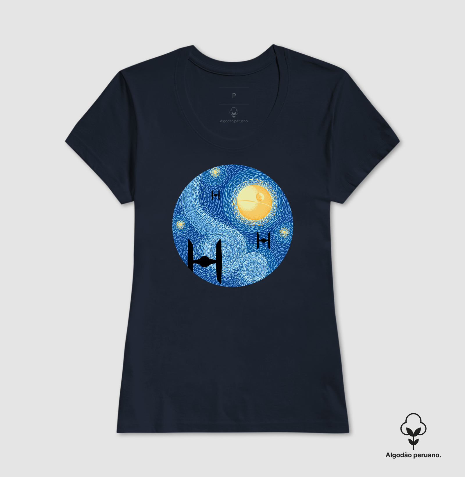 Camiseta Algodão Peruano Noite Estrelada - Imagem 5
