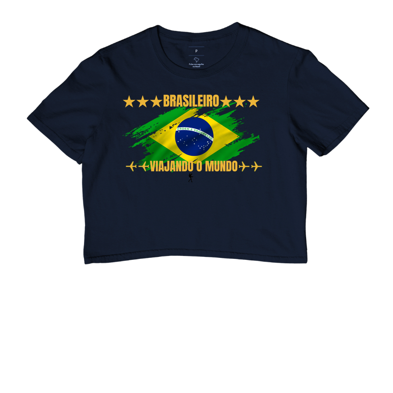Camiseta Brasileiro Viajando o Mundo | Bandeira do Brasil Viagem | Colecao Viciados em Viagem | Excursionista - Imagem 4
