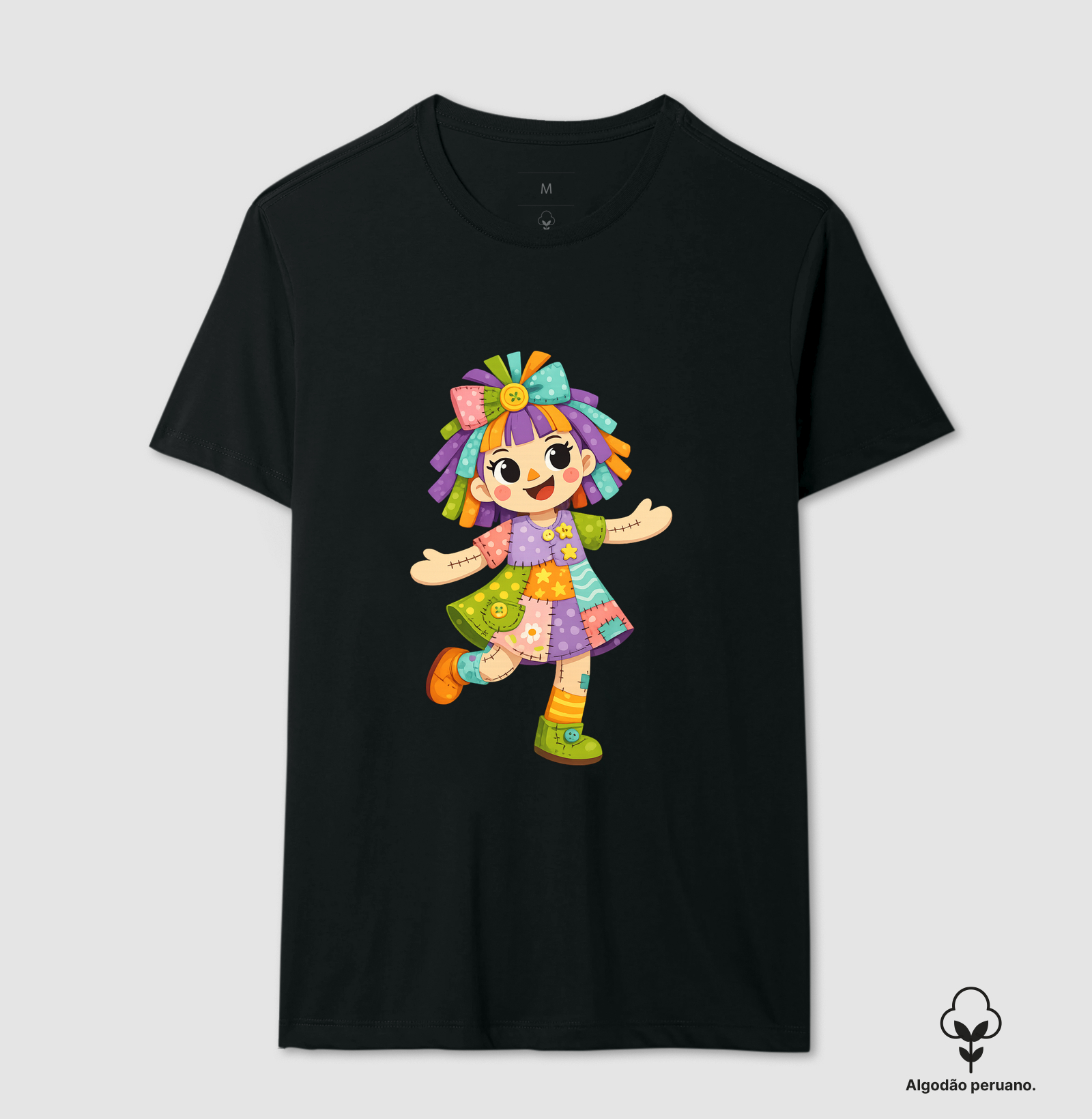 Camiseta Algodão Peruano Boneca de Pano - Azul - Imagem 9