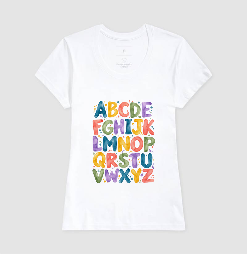 Camiseta Alfabeto em Cores - Imagem 8