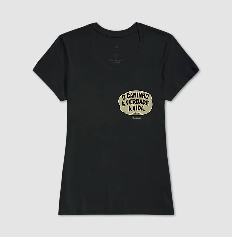 Camiseta Cristã Caminho Verdade e Vida Emblema - Imagem 6