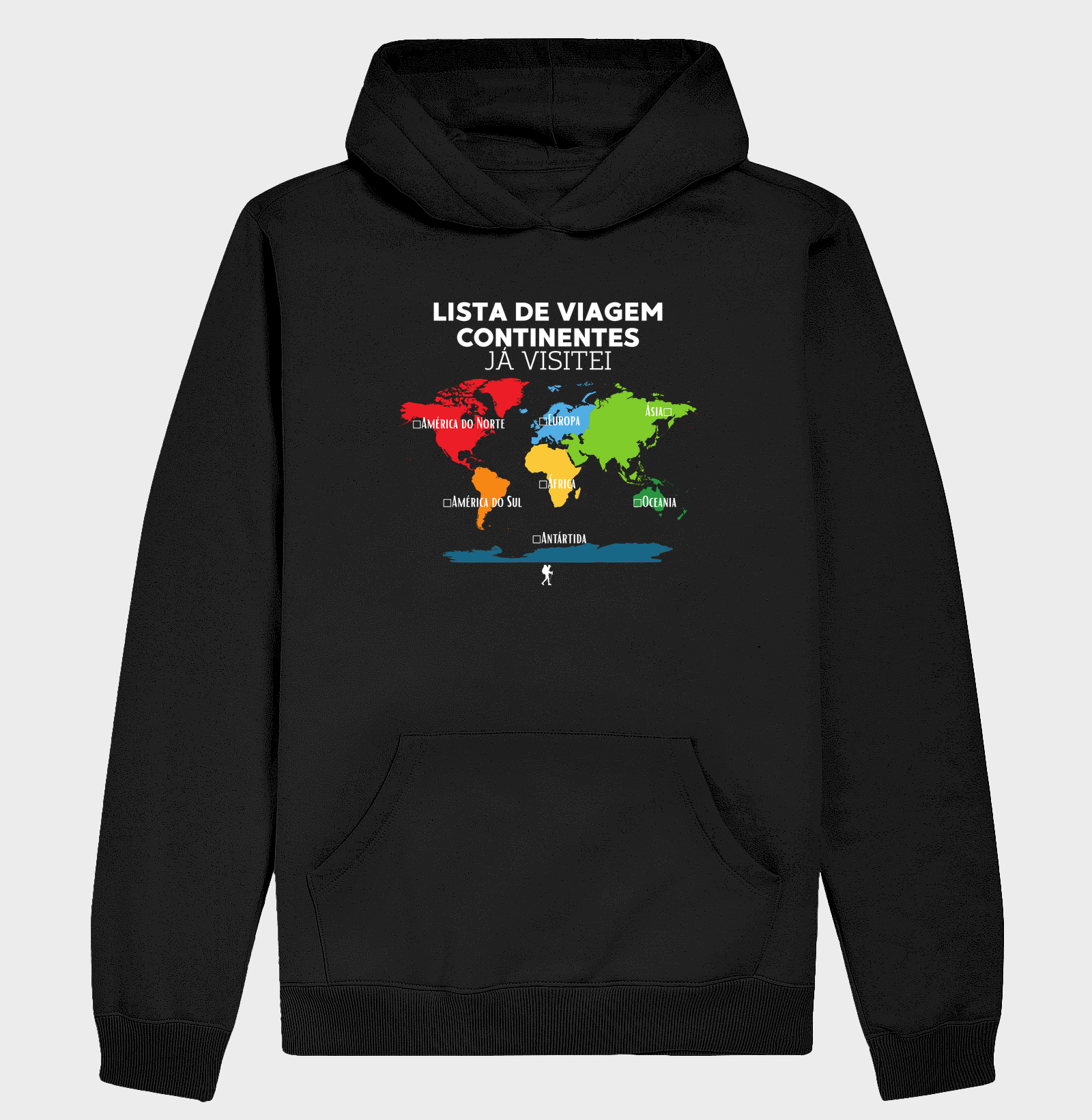 Camiseta Lista de Viagem Continentes Ja Visitei | Mapa Mundi Auto Personalizavel | Colecao Personalizaveis - Imagem 2