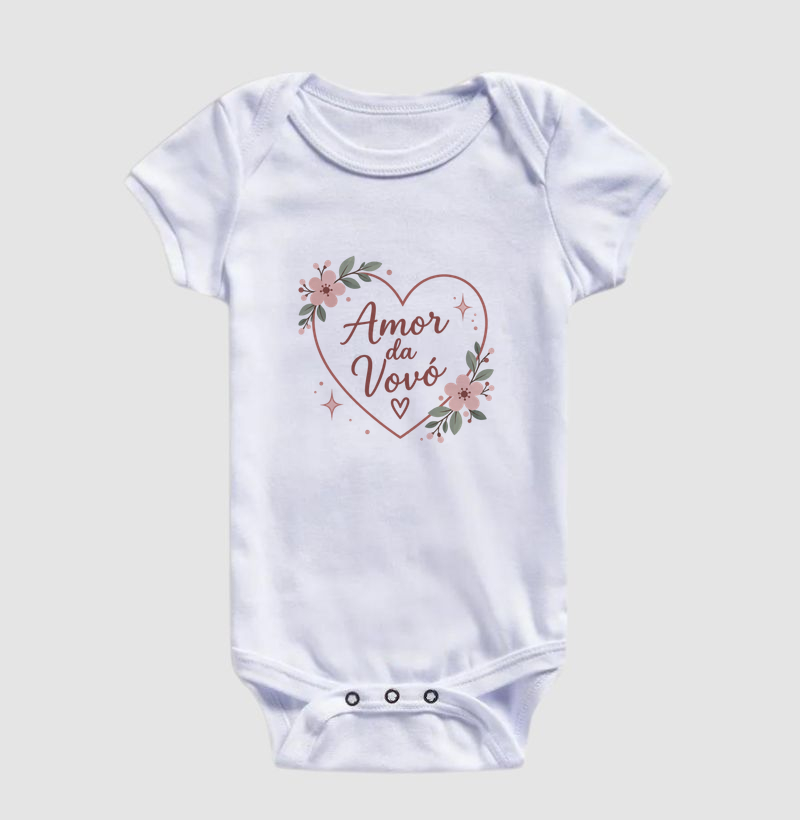 Amor da Vovó - coração e flores (body bebê) - Imagem 2