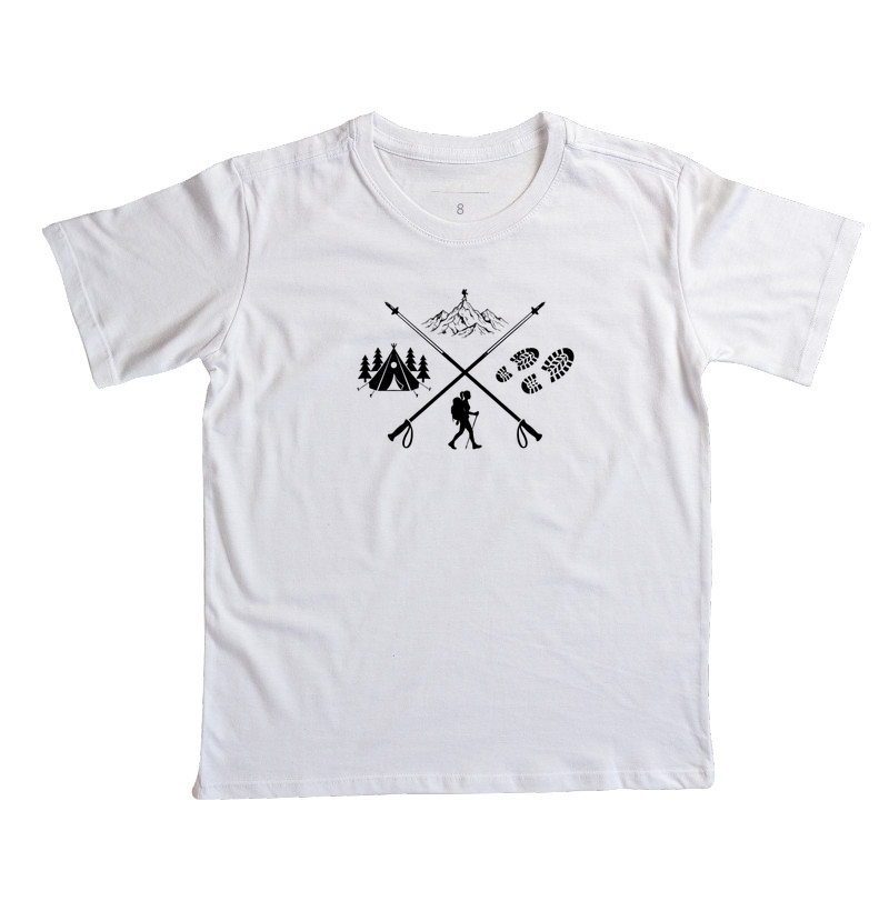 Camiseta Trilheira Montanha Acampamento | Bastoes Cruzados Hiking Feminino | Colecao Viciados em Viagem - Imagem 2