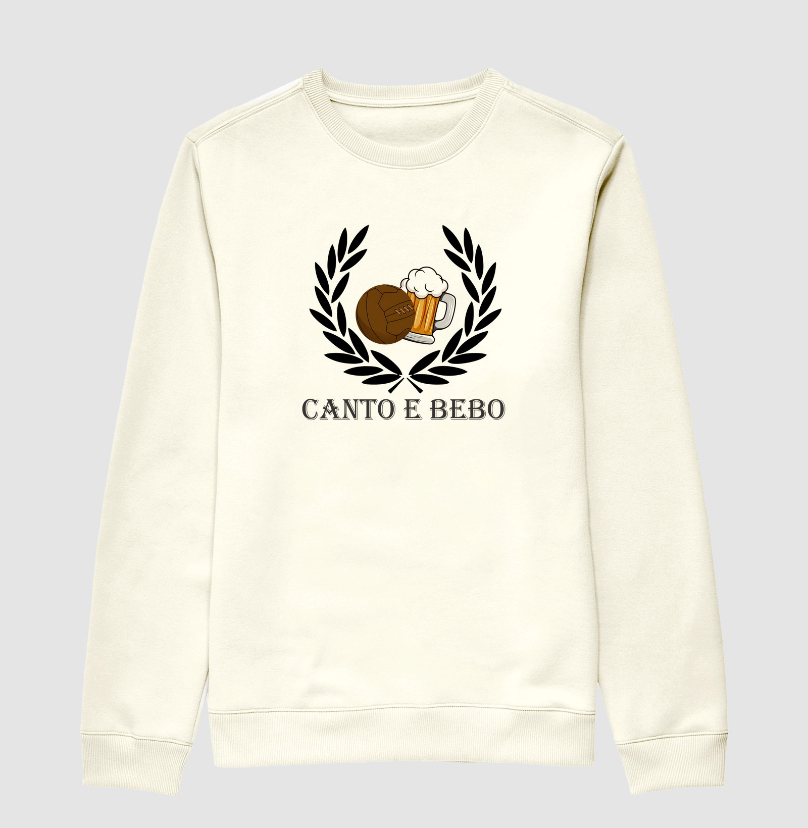 Suéter Moletom Canto e Bebo - Branco, Bege