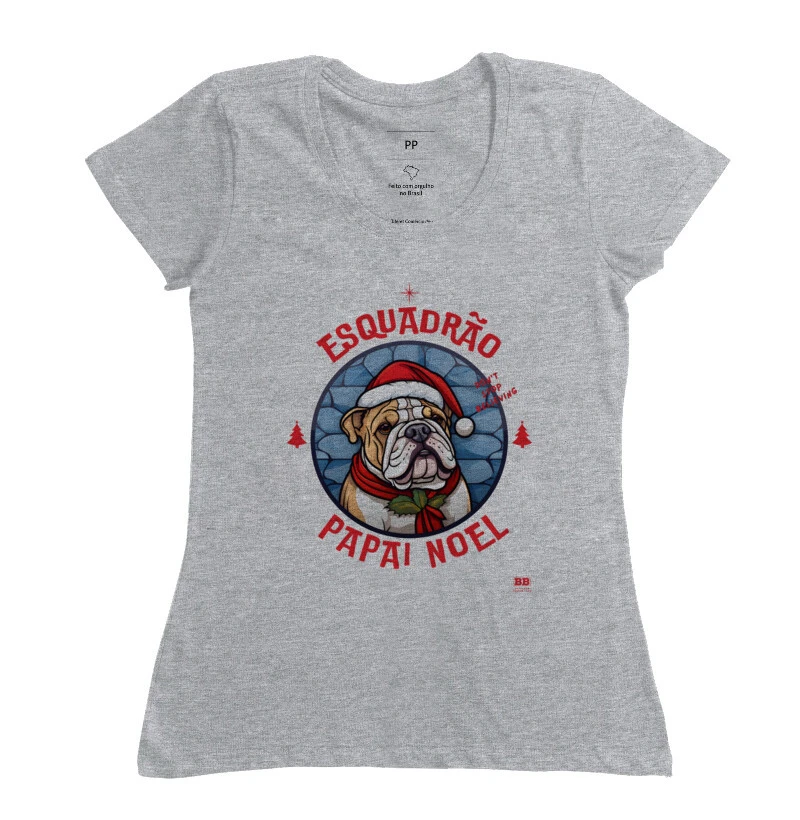 Camiseta Bulldog Ingles "Esquadrão Papai Noel" - Imagem 9