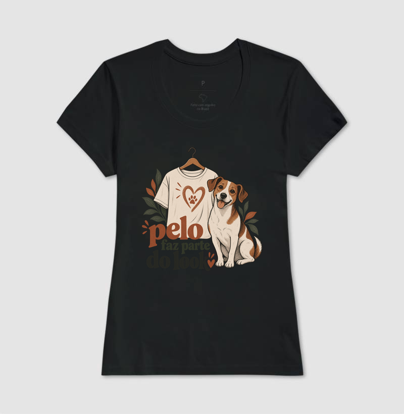 Camiseta Cachorro Humor "pelo faz parte do look" | Pelo & Pano - Imagem 3