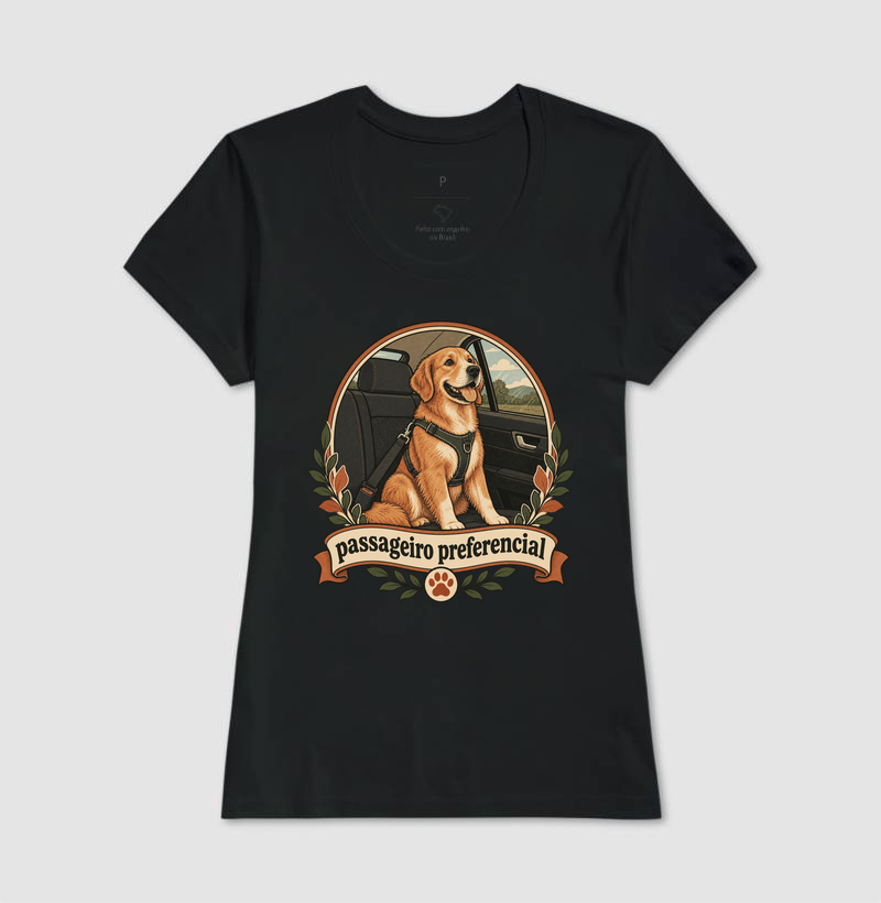 Camiseta Cachorro Carro "passageiro preferencial" | Pelo & Pano - Imagem 3