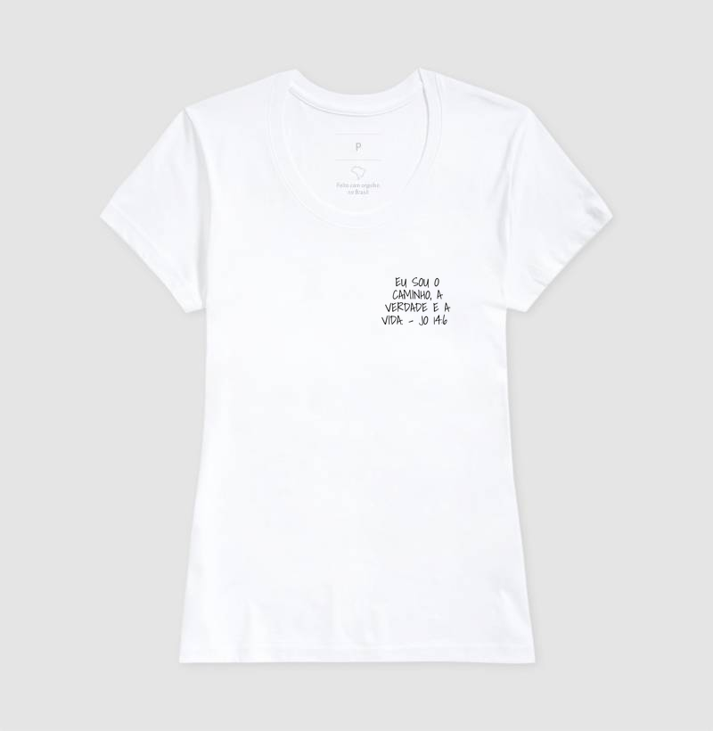 Camiseta Feminina João 14:6 Bolso - Imagem 3