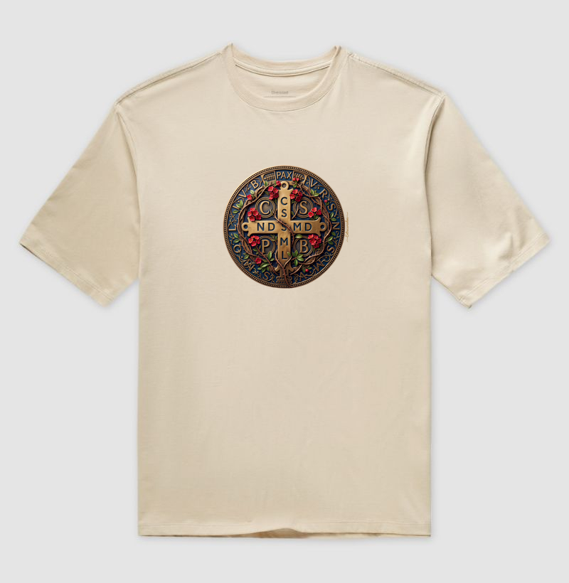 Medalha de São Bento e Flores Coroa-de-Cristo | Arte Sacra Exclusiva - Imagem 3