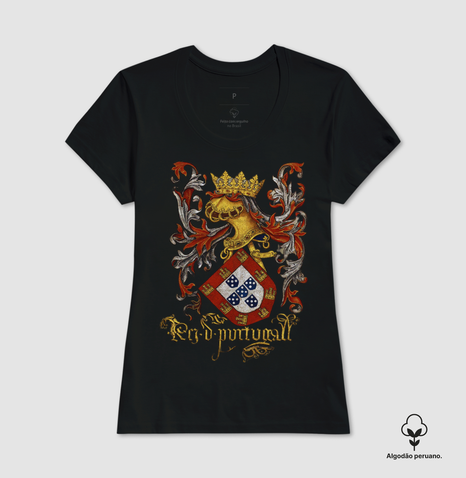 Camiseta Algodão Peruano Brasão de Armas de Portugal (séculos XV e XVI) - Imagem 4