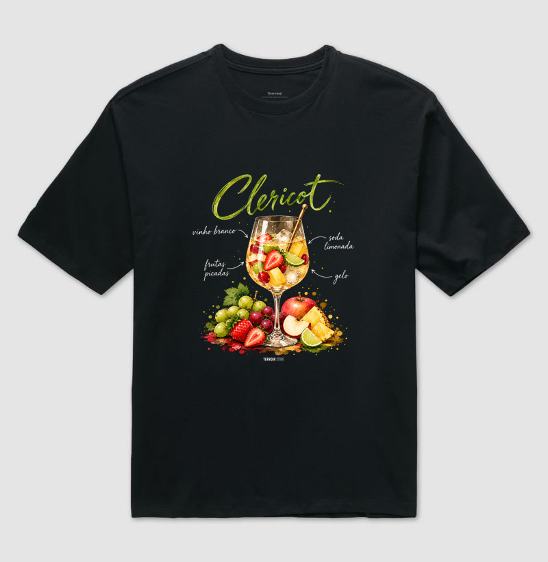 Camiseta Oversized Clericot – Drink com Vinho Branco e Frutas - Imagem 2