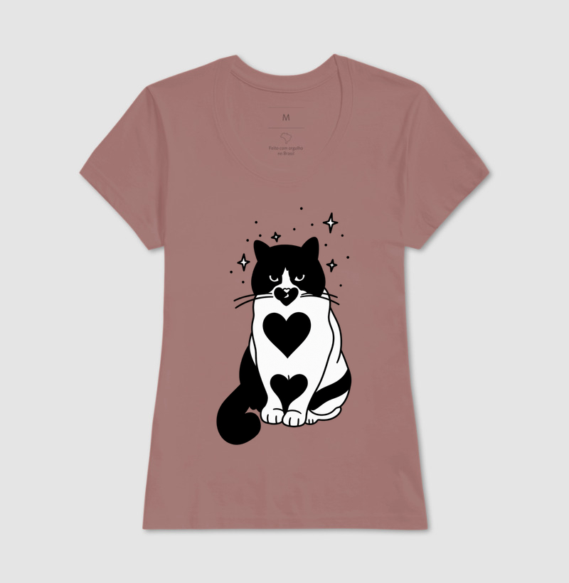 Camiseta Gato Coração - Imagem 11