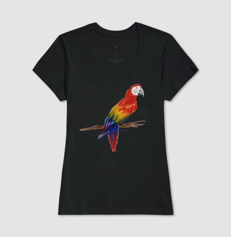 Camiseta Arara-Vermelha – Aves do Brasil - Imagem 5