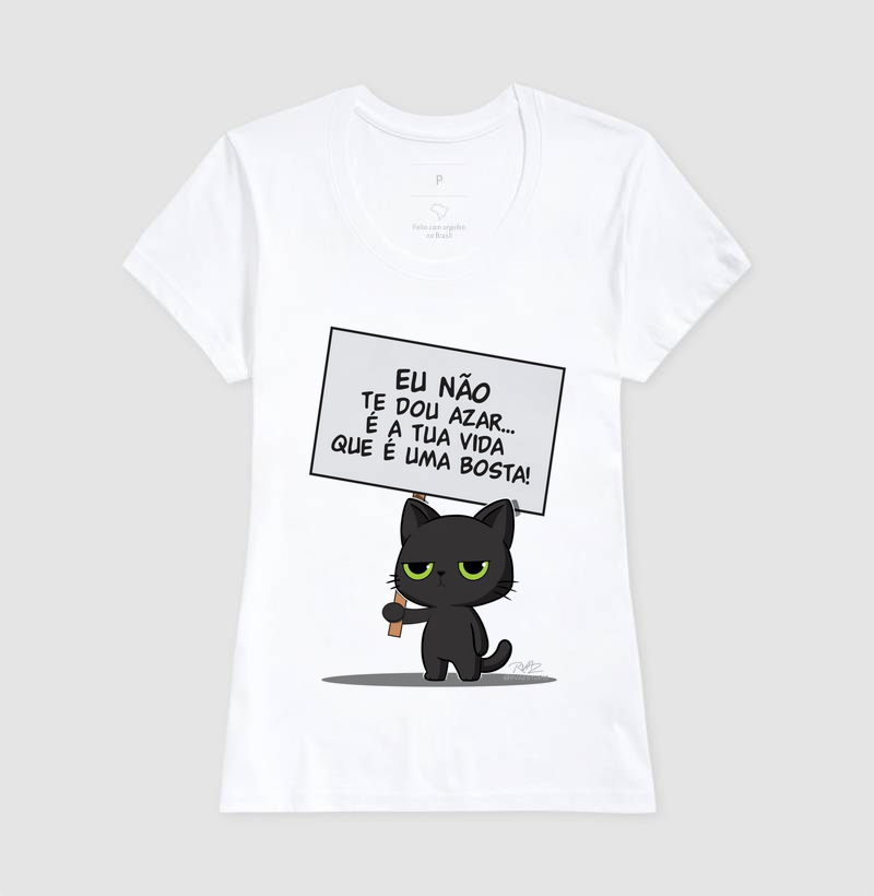 Camiseta Gato Sincero Azar - Imagem 5