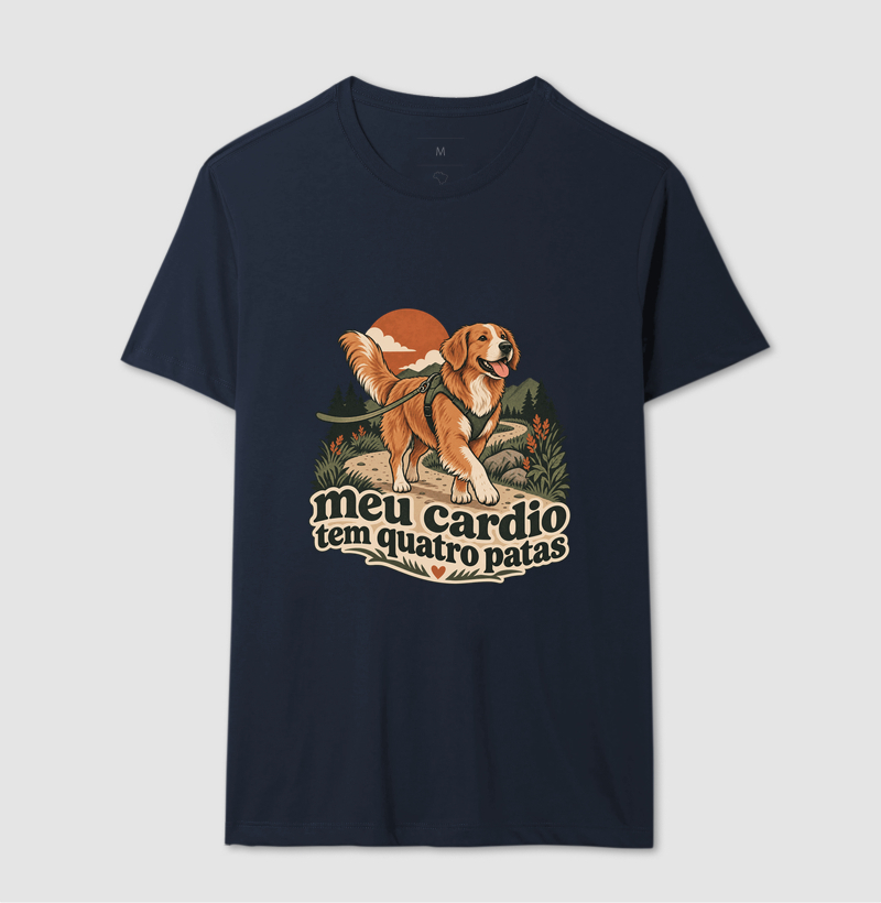 Camiseta Cachorro Passeio "meu cardio tem quatro patas" | Pelo & Pano - Imagem 7
