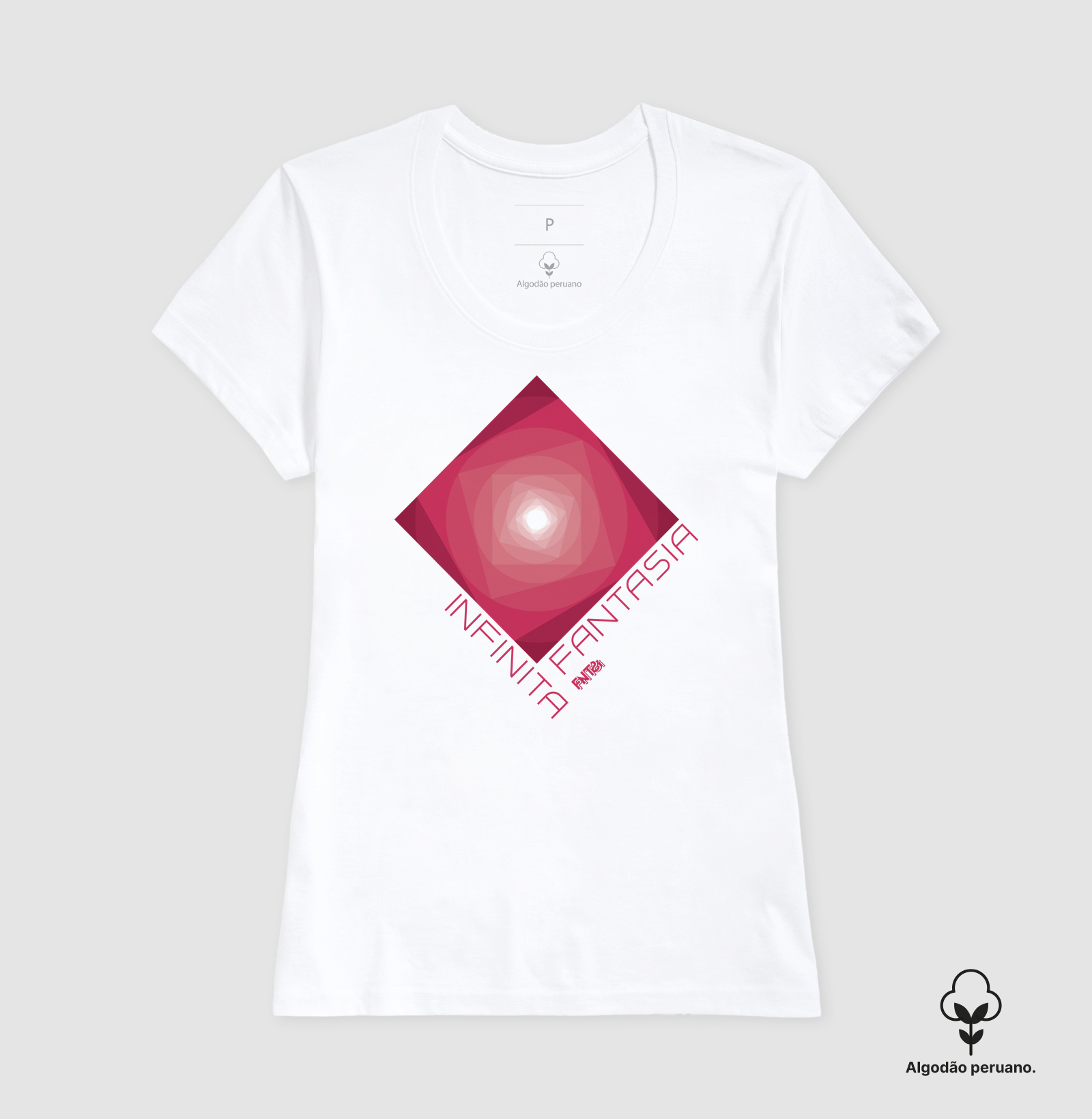 T-SHIRT "INFINITA" / MAGENTA ESTAMPA GRANDE (ALGODÃO PERUANO)