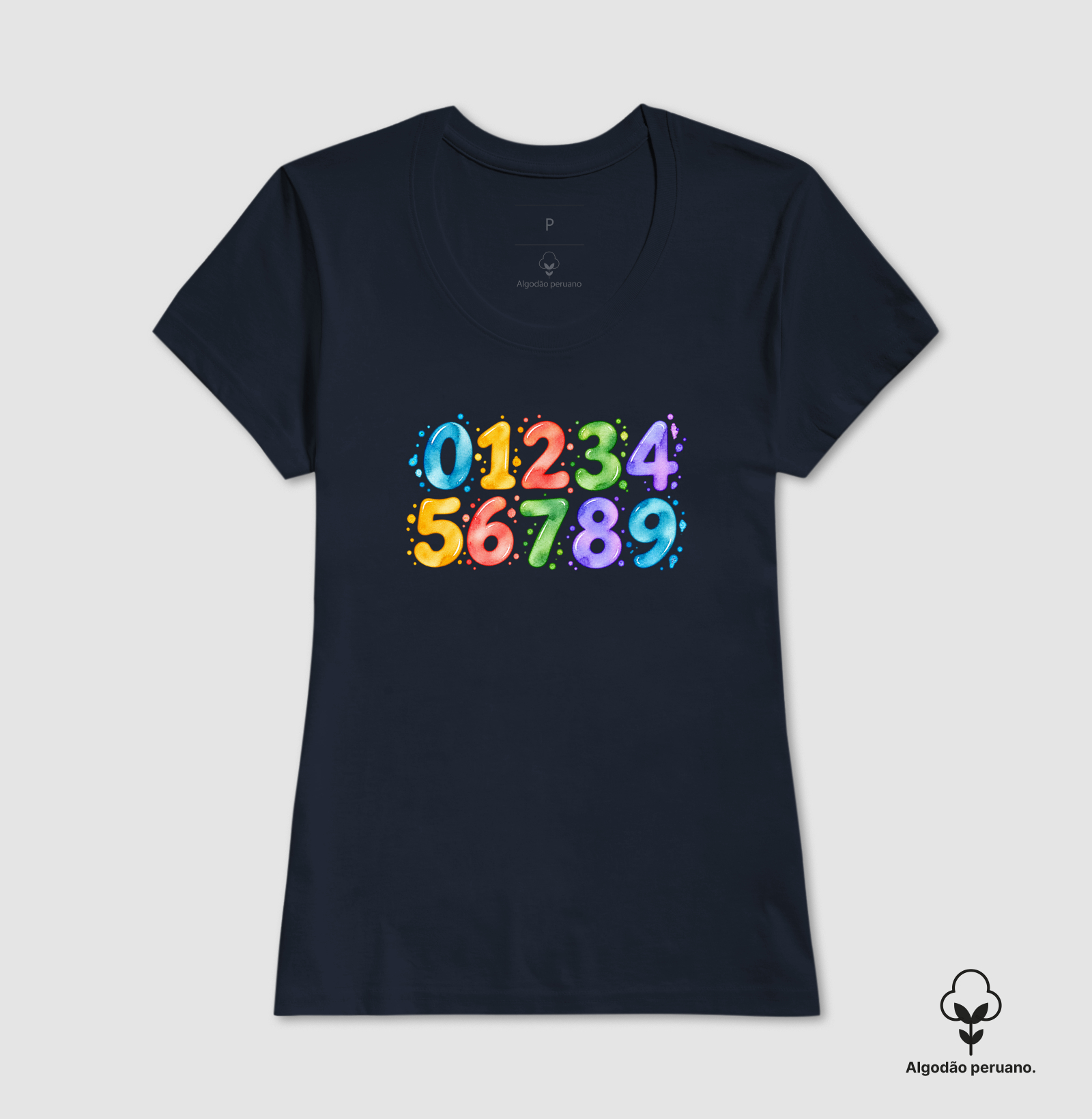 Camiseta Algodão Peruano Números em Cores - Imagem 8