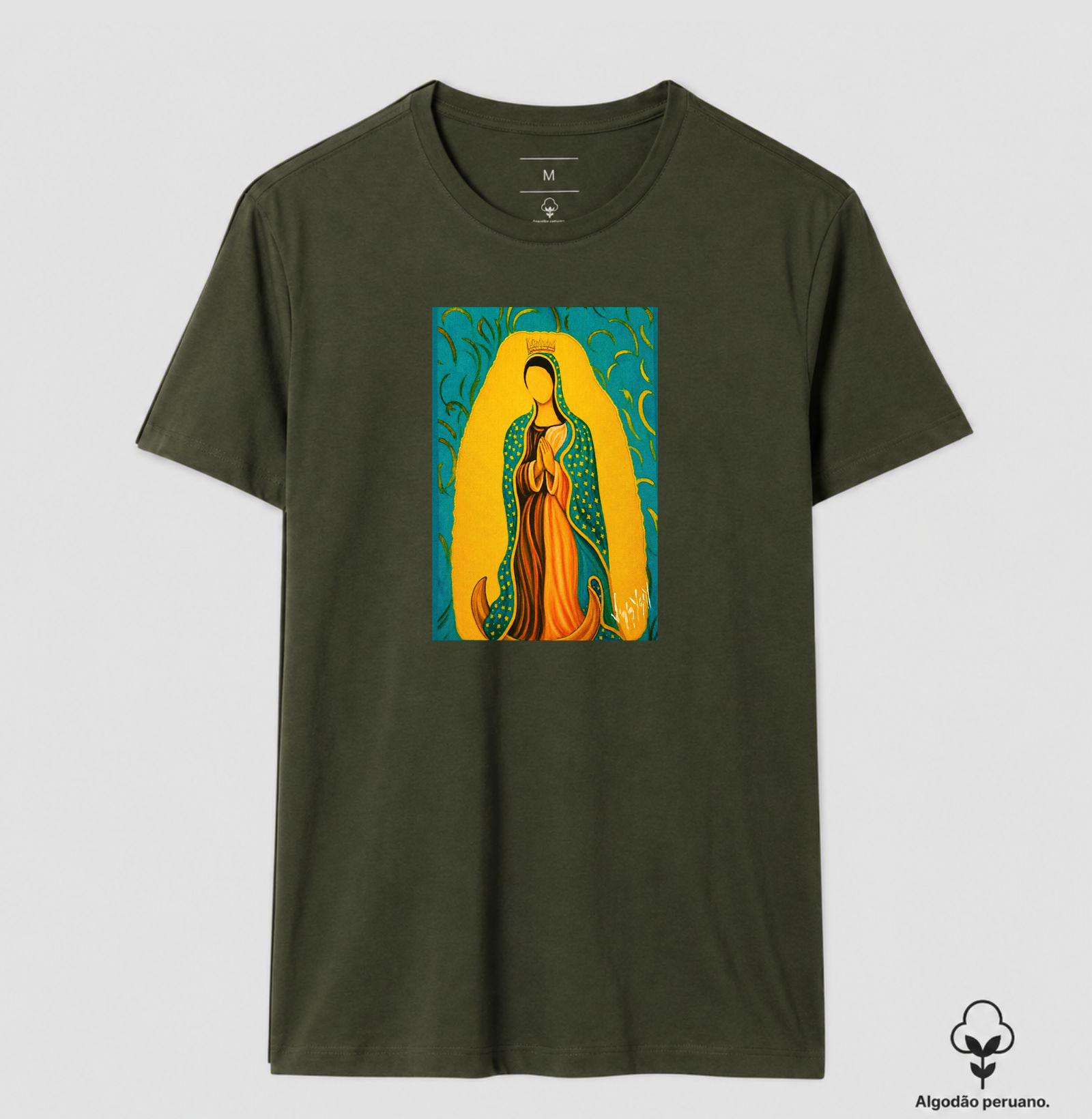 Camiseta Algodão Peruano Nossa Senhora de Guadalupe Arte Sacra - Imagem 8