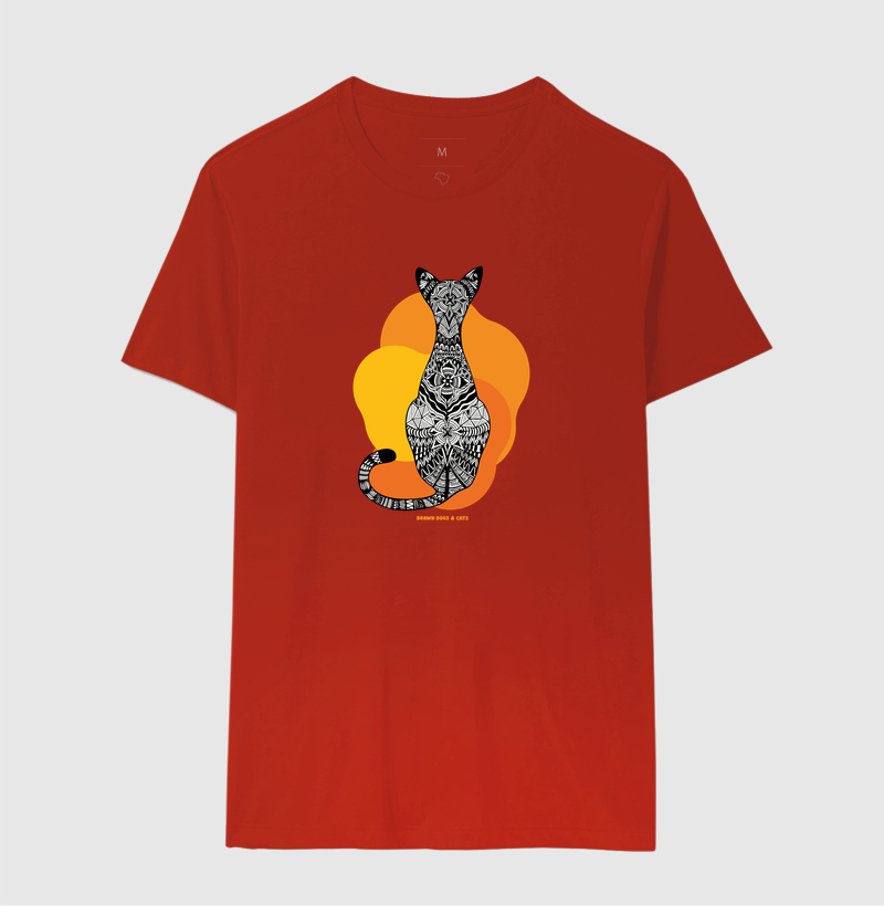 Gata de costas e fundo laranja e amarelo - Imagem 11