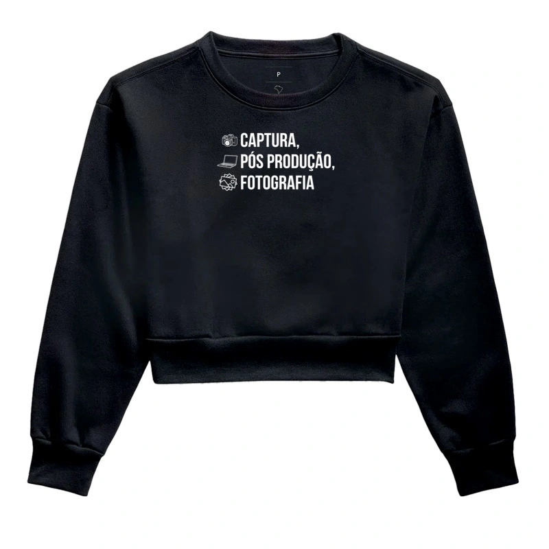 Moletom cropped feminino captura, pós produção, fotografia - Imagem 2