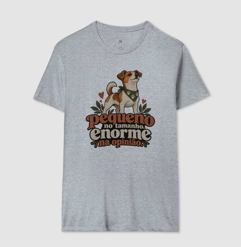 Camiseta Cachorro Pequeno "enorme na opinião" | Pelo & Pano - Imagem 8