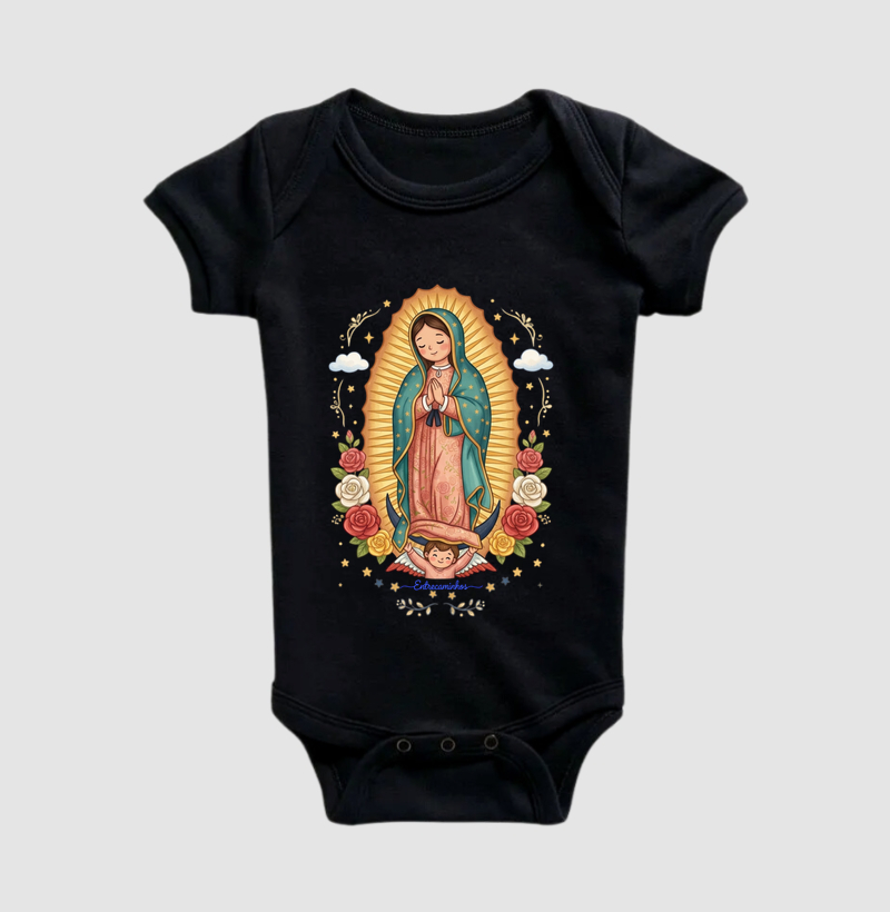 Nossa Senhora de Guadalupe Floral - Rosa e Dourado - Imagem 5