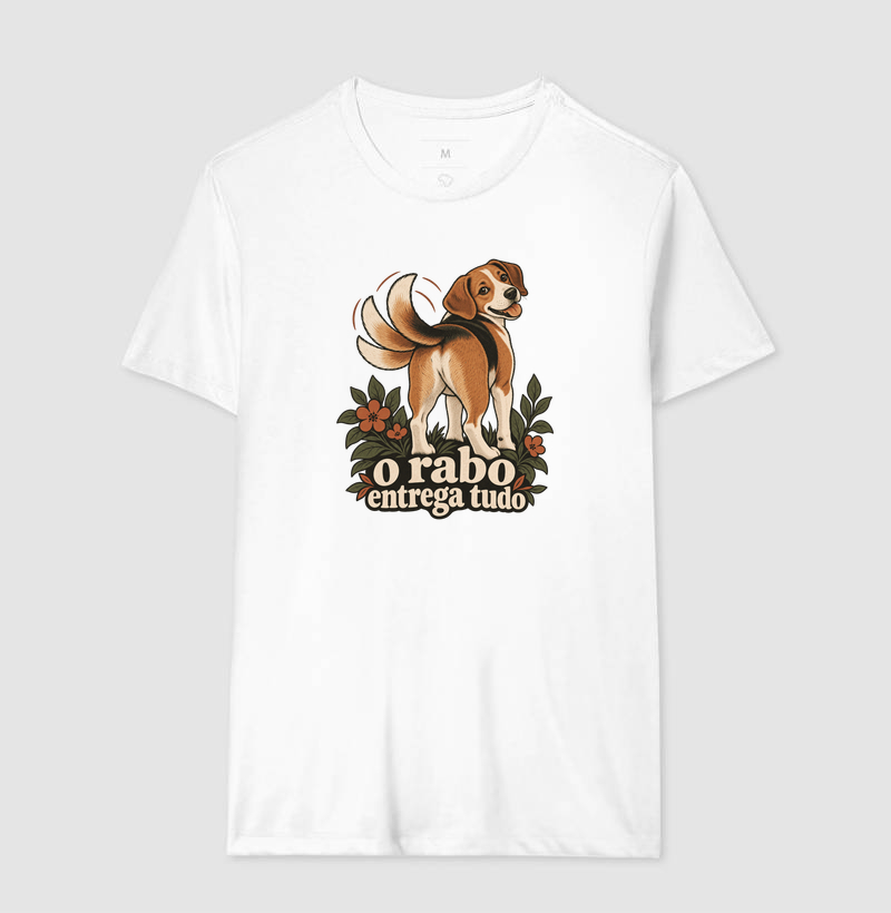 Camiseta Cachorro Humor "o rabo entrega tudo" | Pelo & Pano - Imagem 4