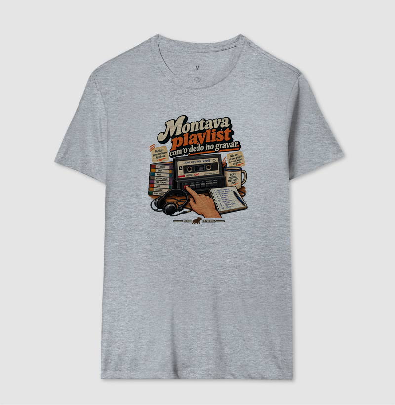 MONTAVA PLAYLIST COM O DEDO NO GRAVAR - Modo Capivara - Camiseta - Imagem 10