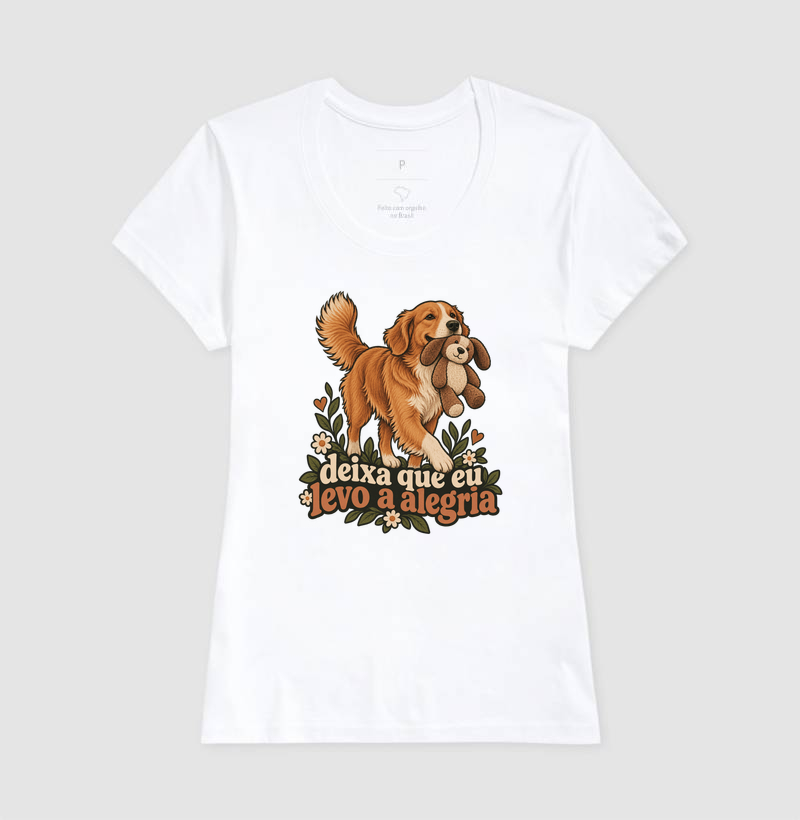 Camiseta Cão com Brinquedo "deixa que eu levo a alegria" | Pelo & Pano - Imagem 5