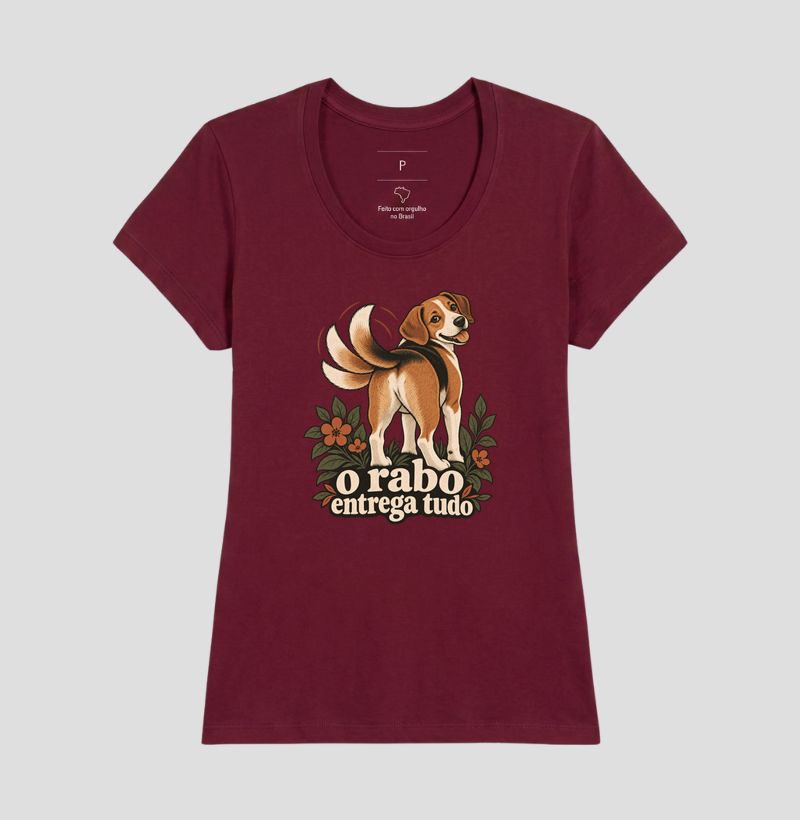 Camiseta Cachorro Humor "o rabo entrega tudo" | Pelo & Pano - Imagem 19
