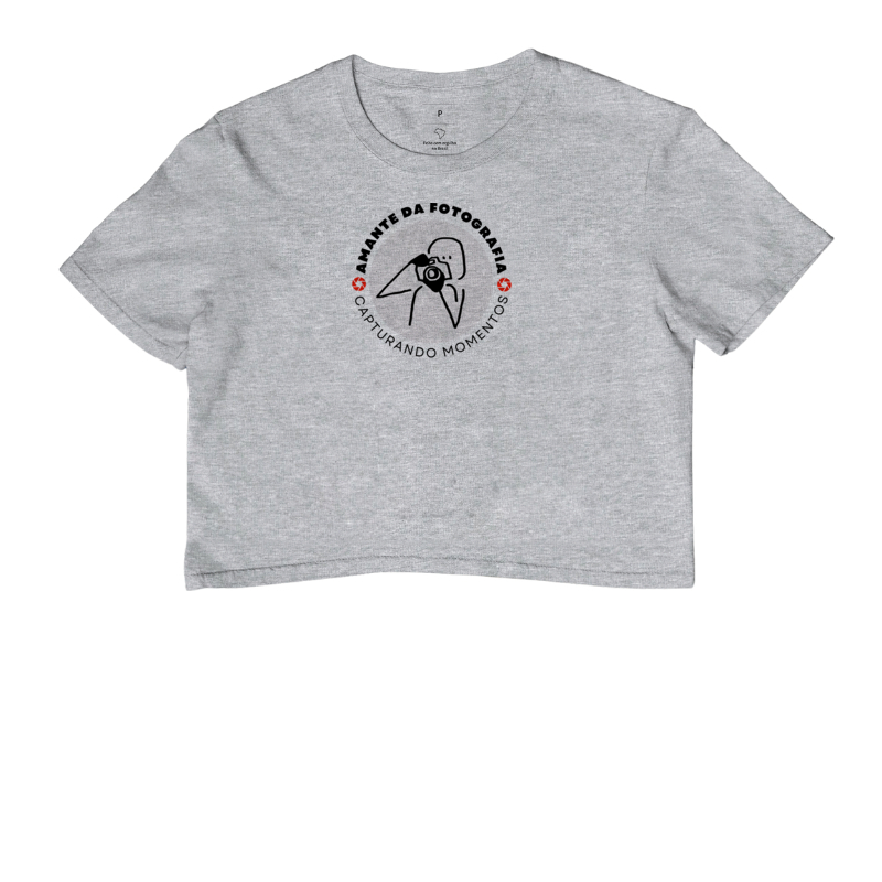 Camiseta feminina cropped amante da fotografia - Imagem 4