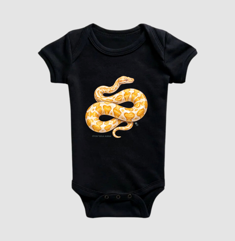 Répteis - Píton-bola albina - Body Infantil - Imagem 4