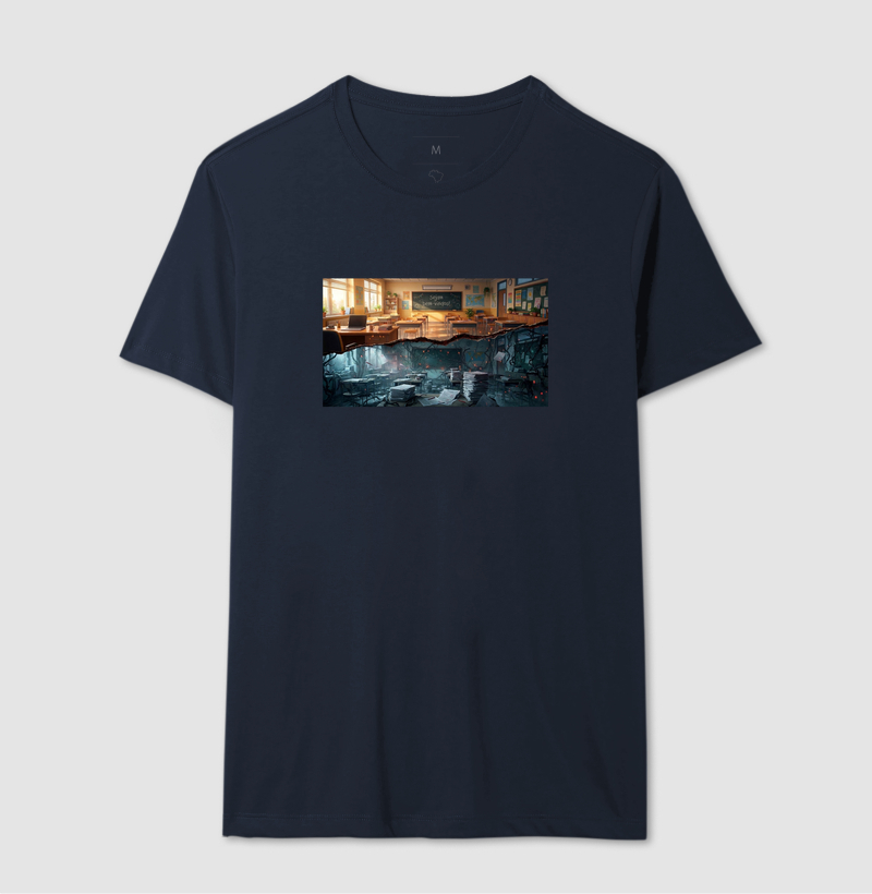 Camiseta Unissex Algodão Sala de Aula Mundo Invertido - Imagem 6