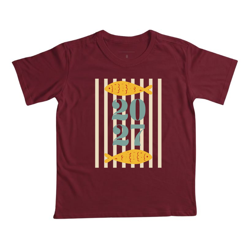 Camiseta Infantil Ano Novo 2027 Peixe Mediterrâneo  - Imagem 6