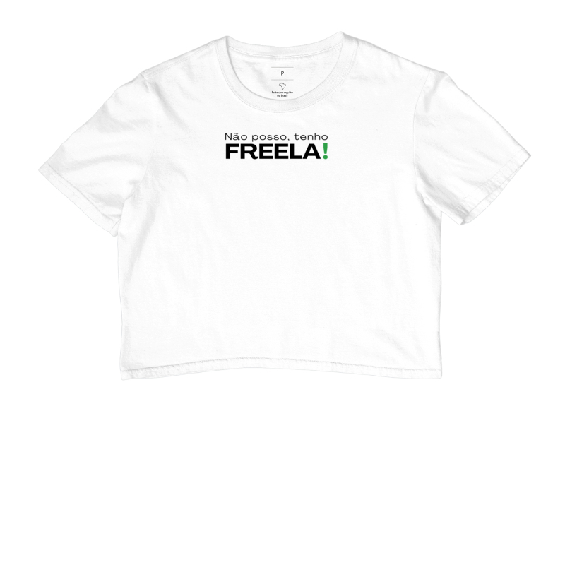 Camiseta feminina cropped, não posso tenho freela - Imagem 3