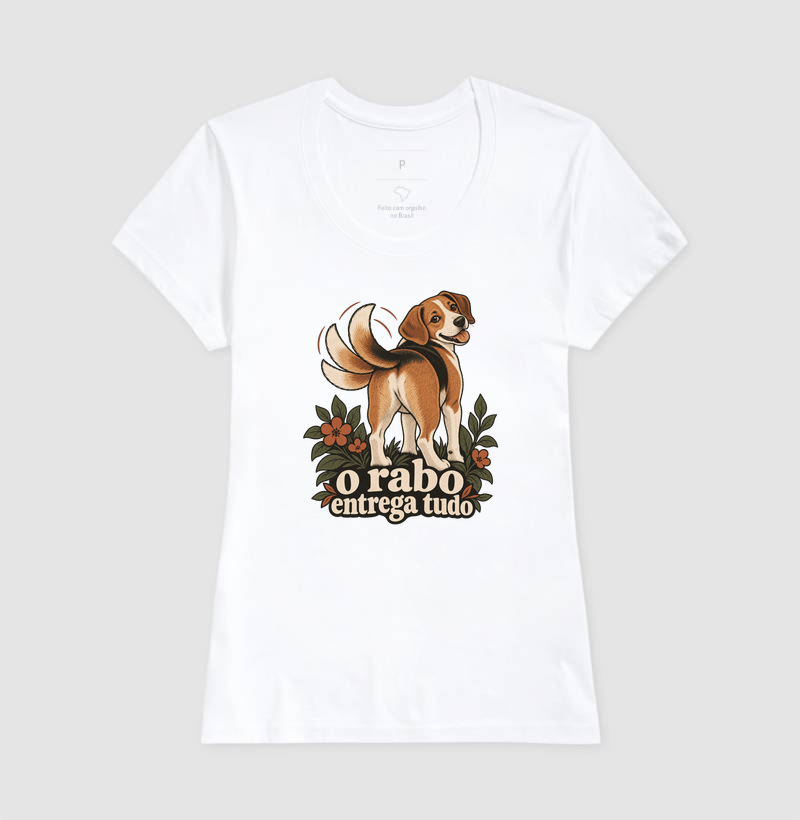 Camiseta Cachorro Humor "o rabo entrega tudo" | Pelo & Pano - Imagem 5