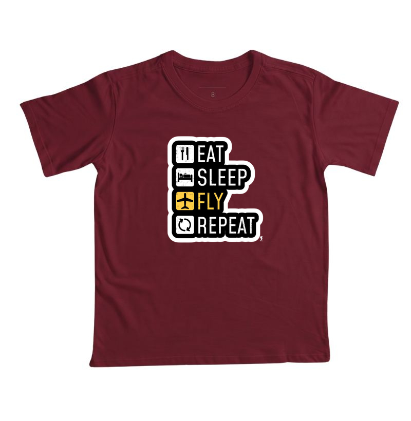 Camiseta Eat Sleep Fly Repeat | Rotina do Viajante Viciado | Colecao Viciados em Viagem - Imagem 6