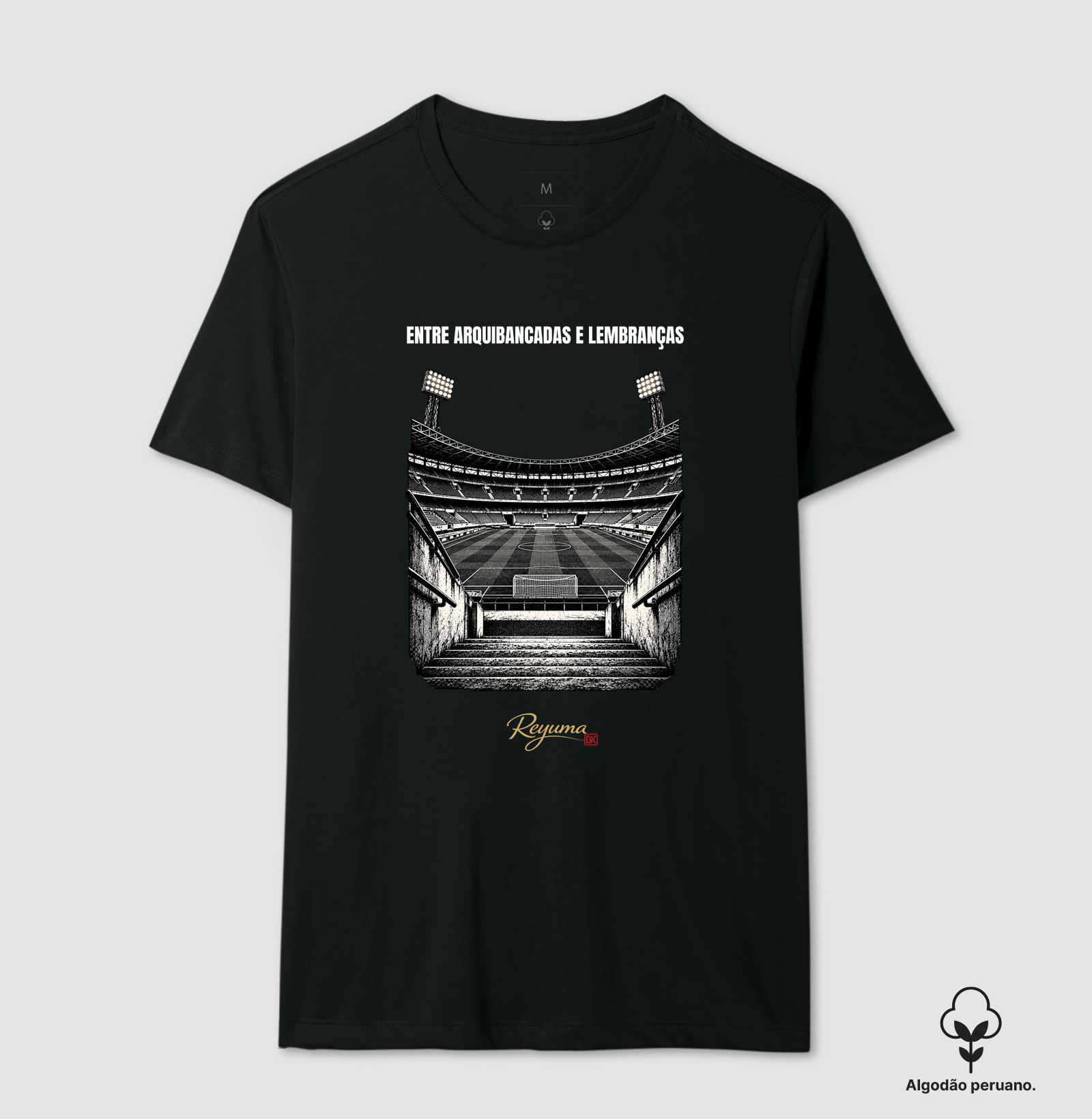 "Entre Arquibancadas e Lembranças" - Futebol - Camiseta Algodão Peruano Masculina, Feminina e Babylook - Imagem 8