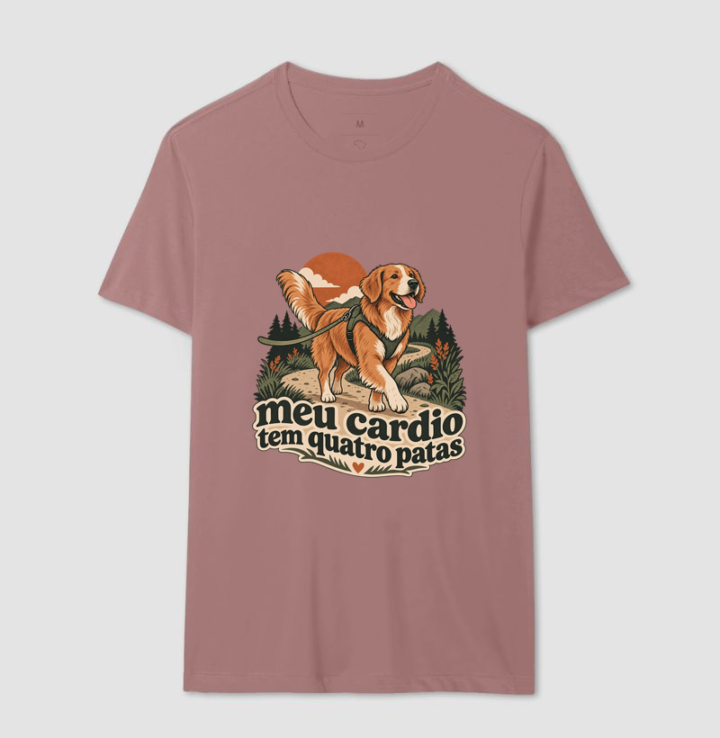 Camiseta Cachorro Passeio "meu cardio tem quatro patas" | Pelo & Pano - Imagem 17