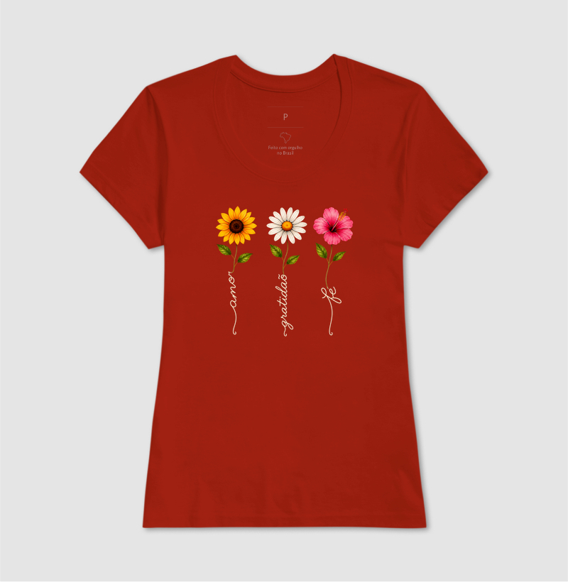 Camiseta Floresça com amor, fé e gratidão. - Imagem 11