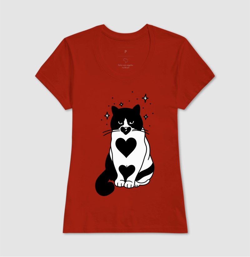 Camiseta Gato Coração - Imagem 7