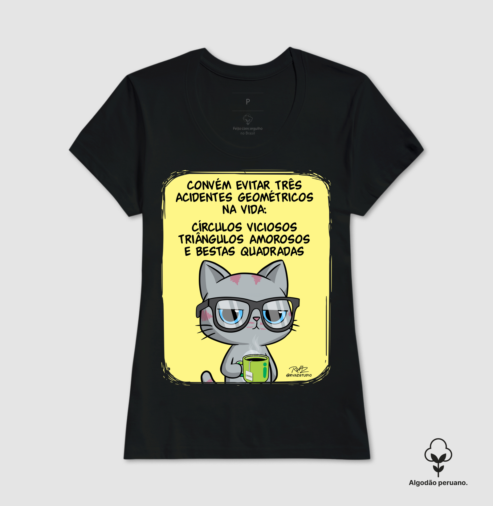 Camiseta Gato Sincero Geometria - Imagem 7