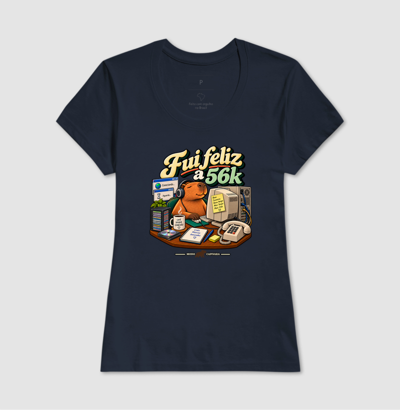 FUI FELIZ A 56K - Modo capivara - Camiseta - Imagem 9