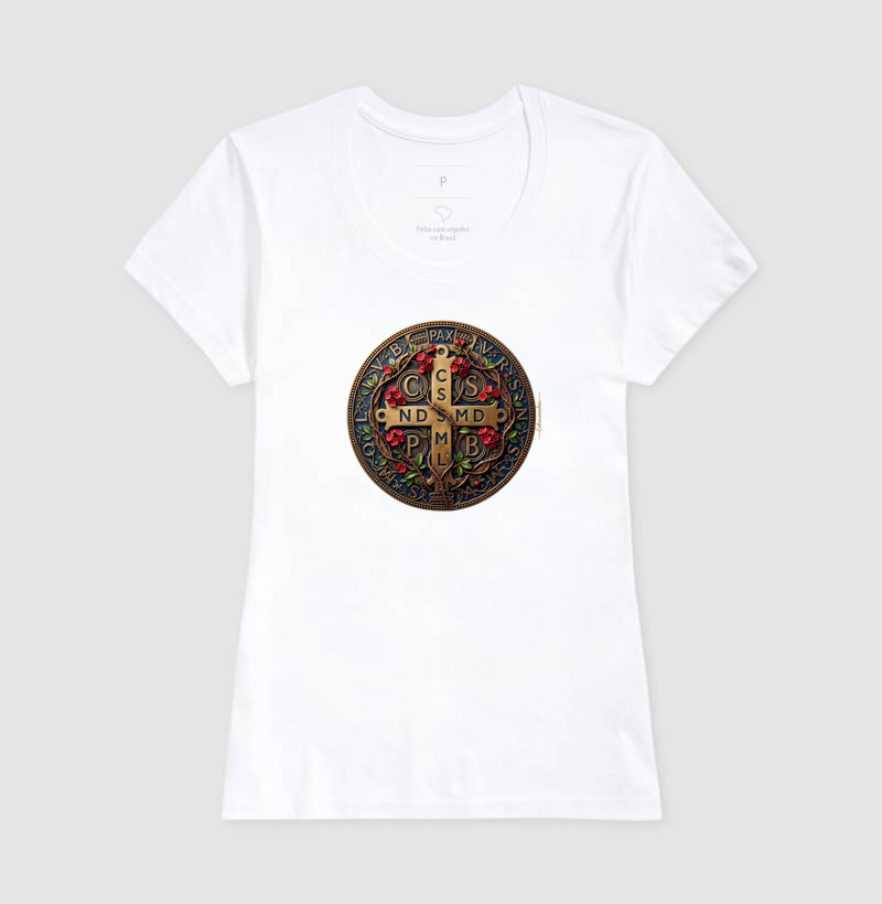 Medalha de São Bento e Flores Coroa-de-Cristo | Arte Sacra Exclusiva - Imagem 5