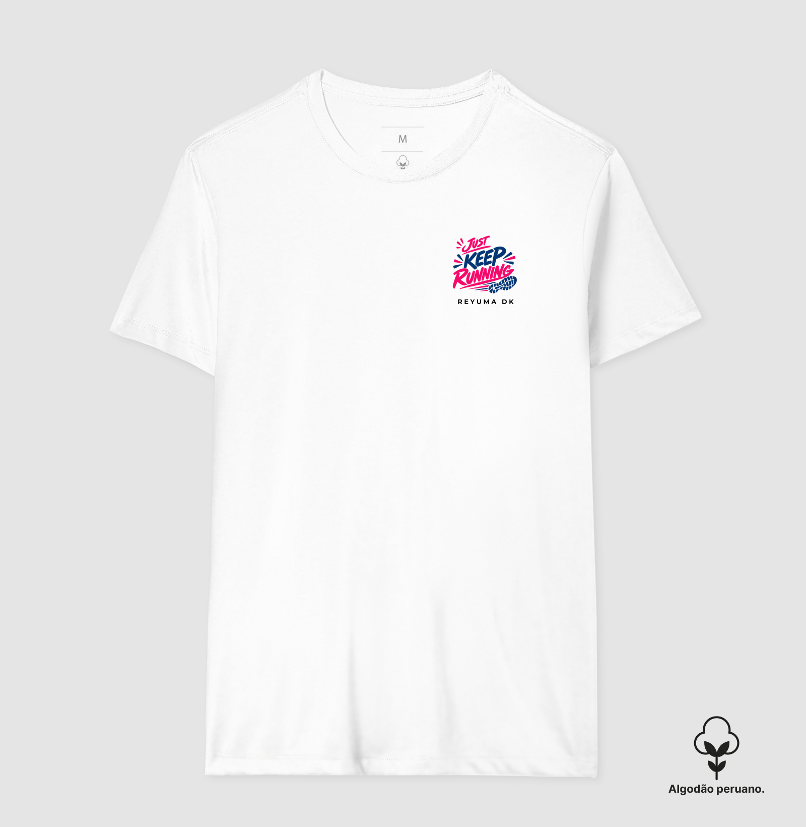Camiseta Masculina, Feminina, Babylook e Unissex de Algodão Peruano Corrida "Just Keep Running"  - Imagem 2