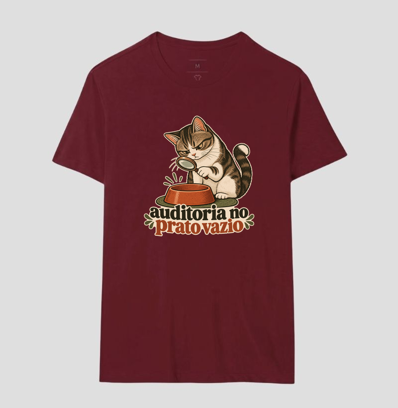 Camiseta Gato Comida "auditoria no prato vazio" | Pelo & Pano - Imagem 18