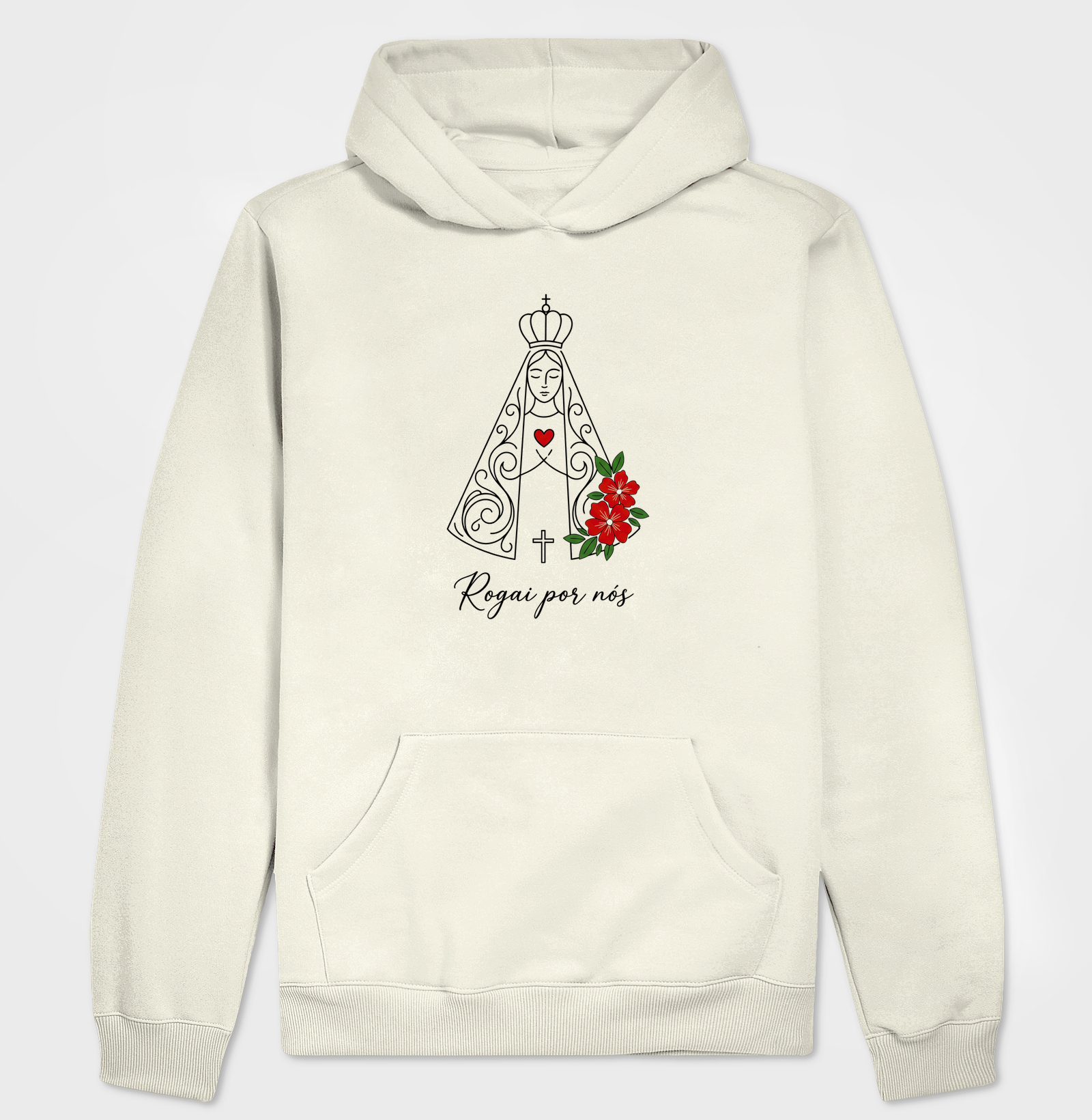 Moletom com Capuz Nossa Senhora Aparecida Rosas - Imagem 3
